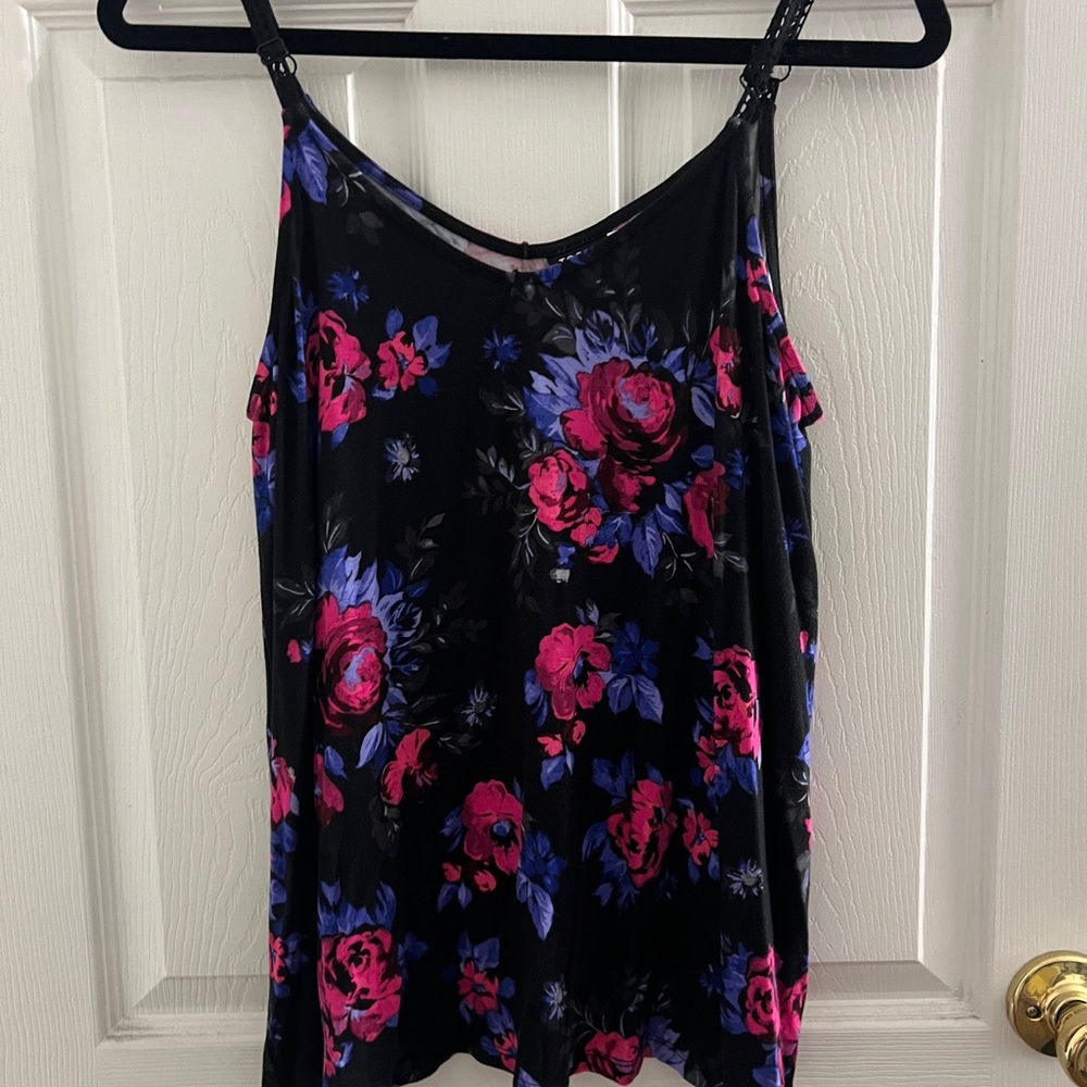 Vibrant Floral Plus Size Women's Top